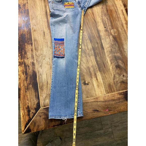 Levi's Premium Blue Mid Rise Superlow Bootcut Jeans Size 29M - Picture 2 of 4